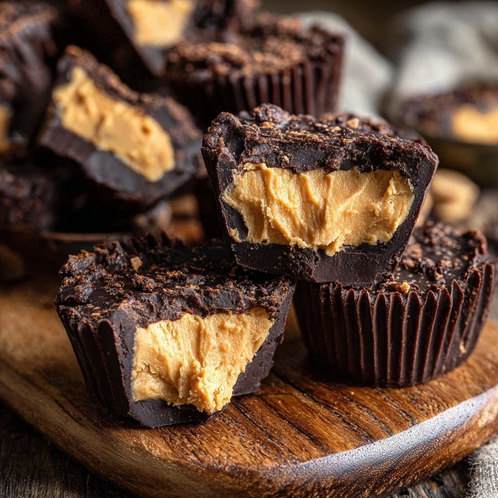 Homemade Peanut Butter Cups with Dark Cocoa