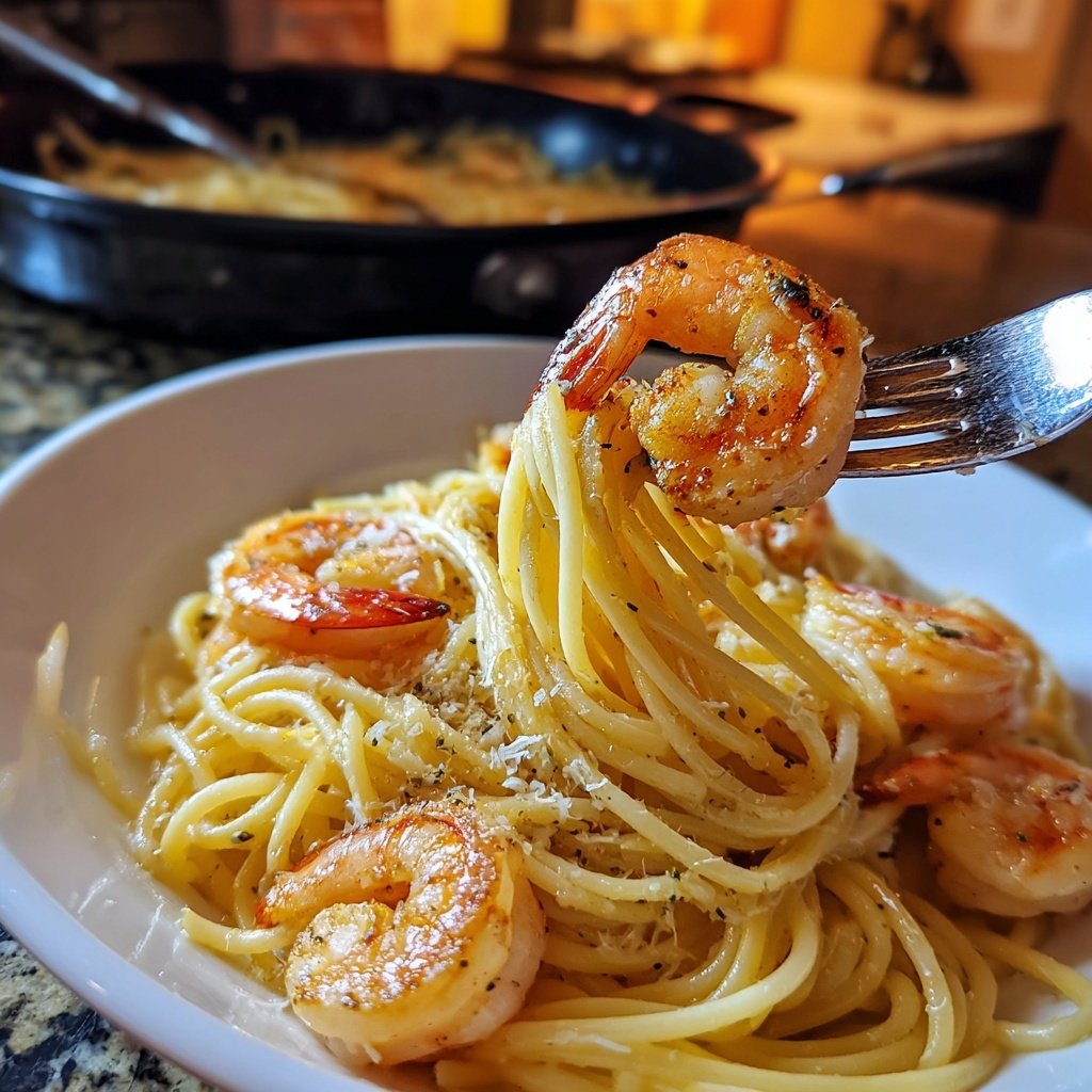 15-Minute Garlic Shrimp Pasta