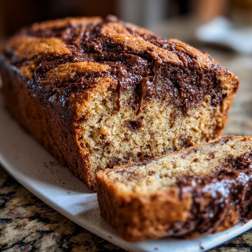 Banana Bread with Nutella Swirl Recipe