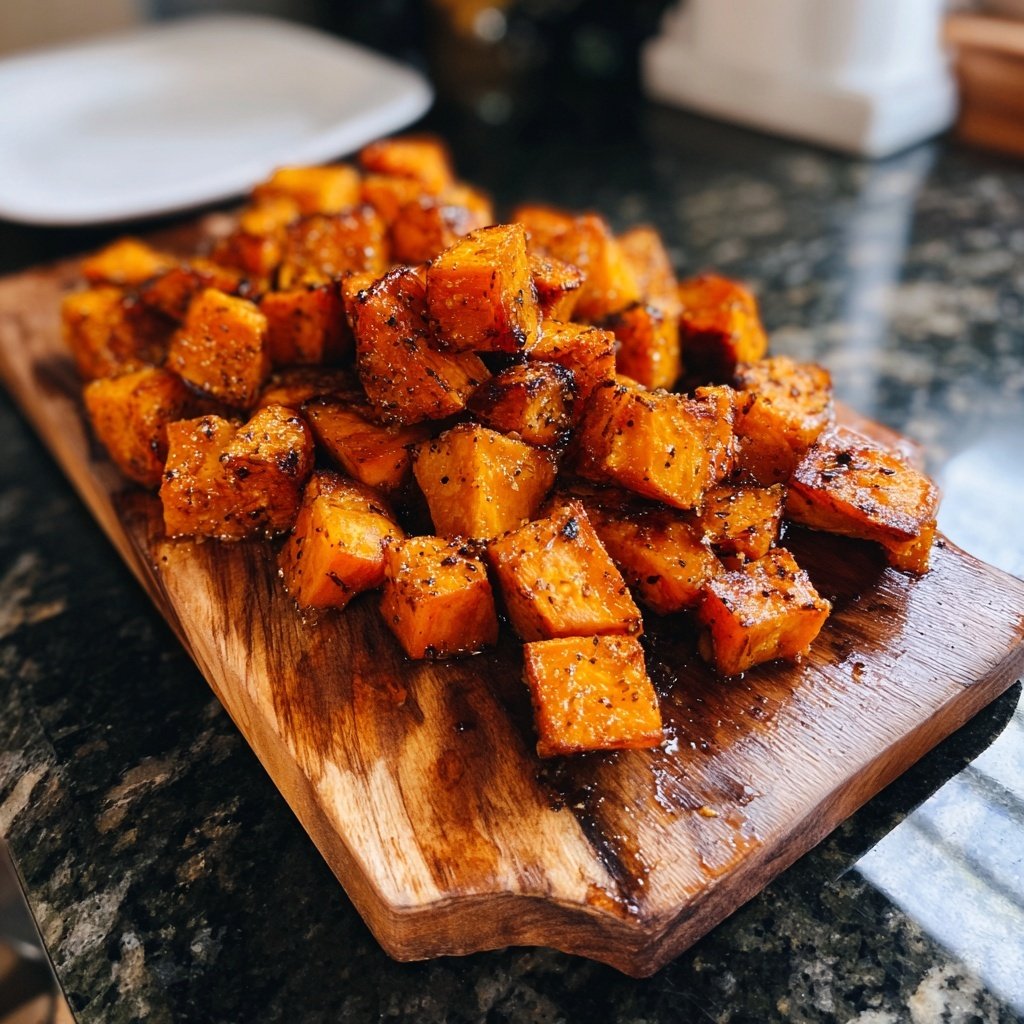Roasted Sweet Potato Cubes