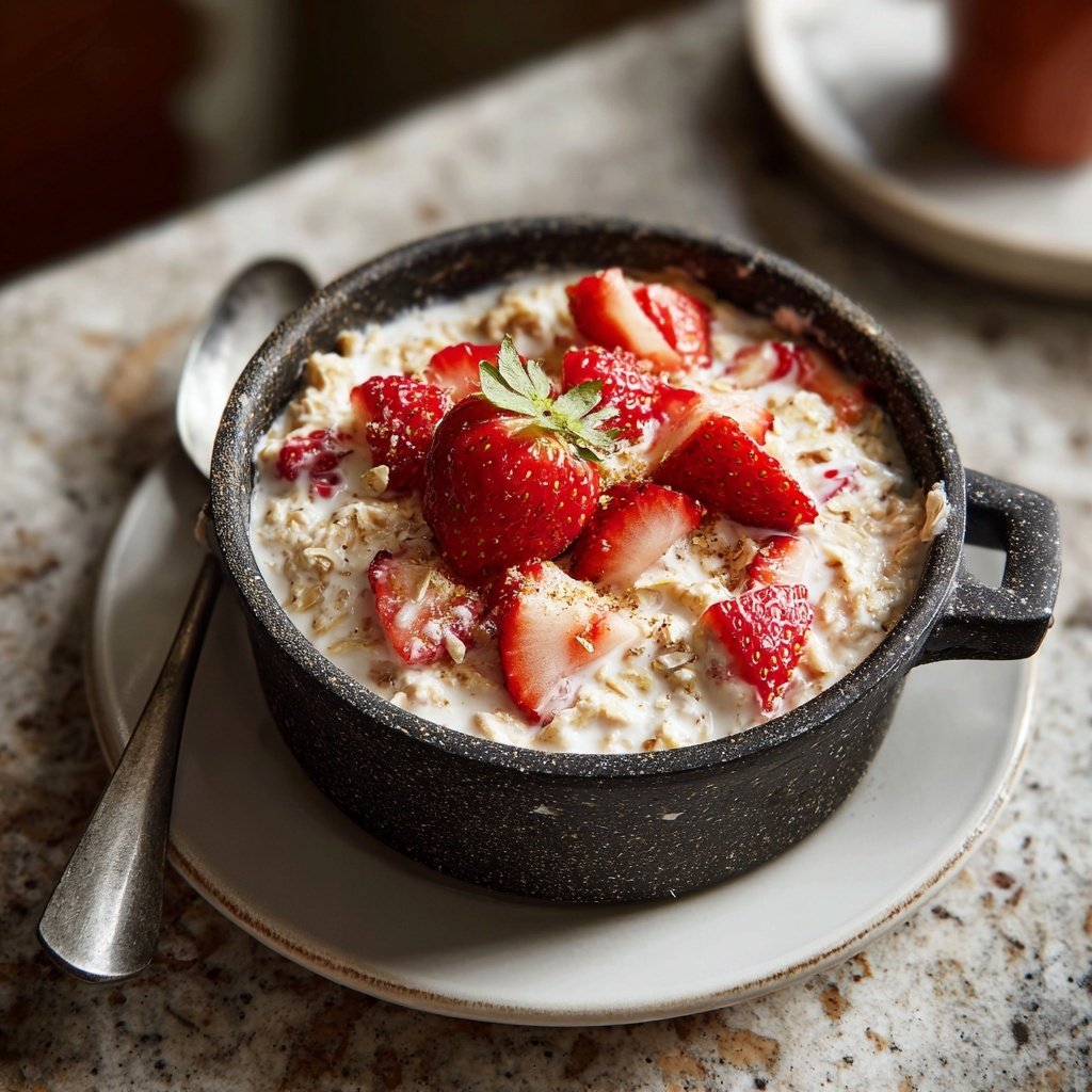Strawberry Oats With Cream Cheese