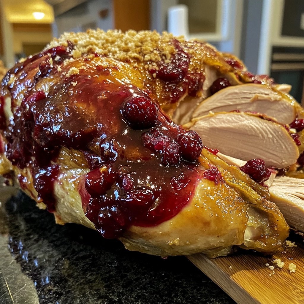 Roasted Turkey with Cranberry Glaze