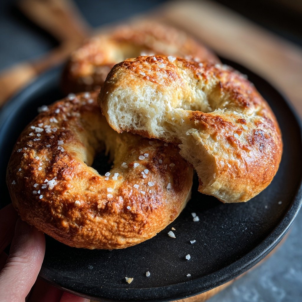 Baked Yogurt Bagels Without Yeast