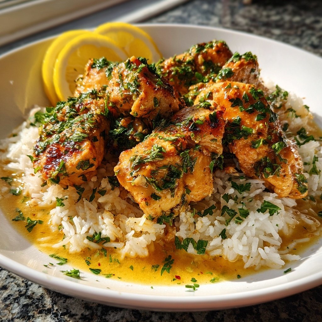 Lemon Butter Chicken With Rice