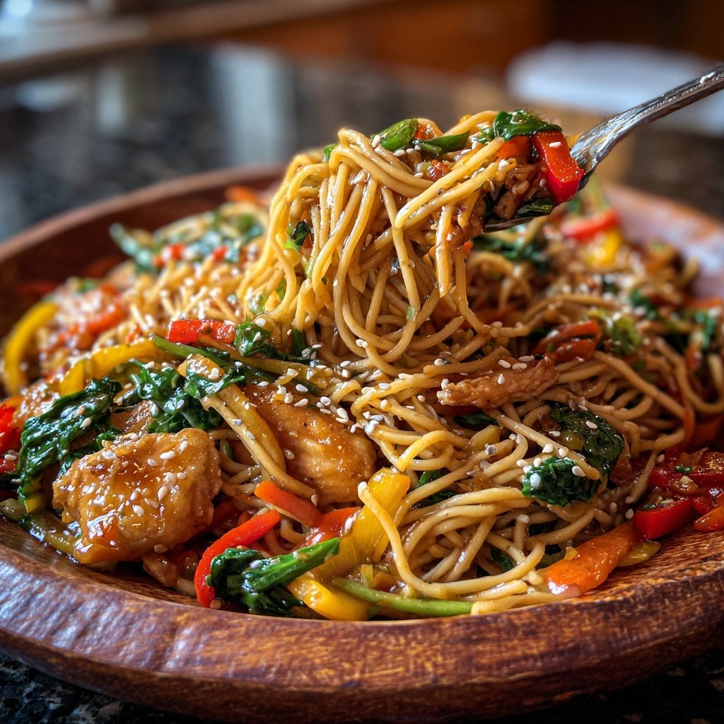 Sesame Ginger Chicken Noodles