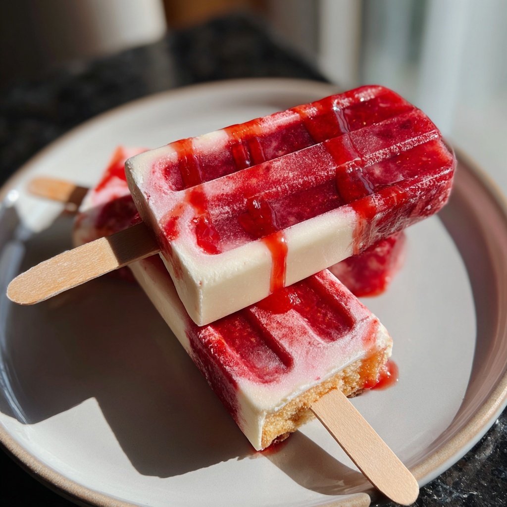 Strawberry Yogurt Breakfast Popsicles