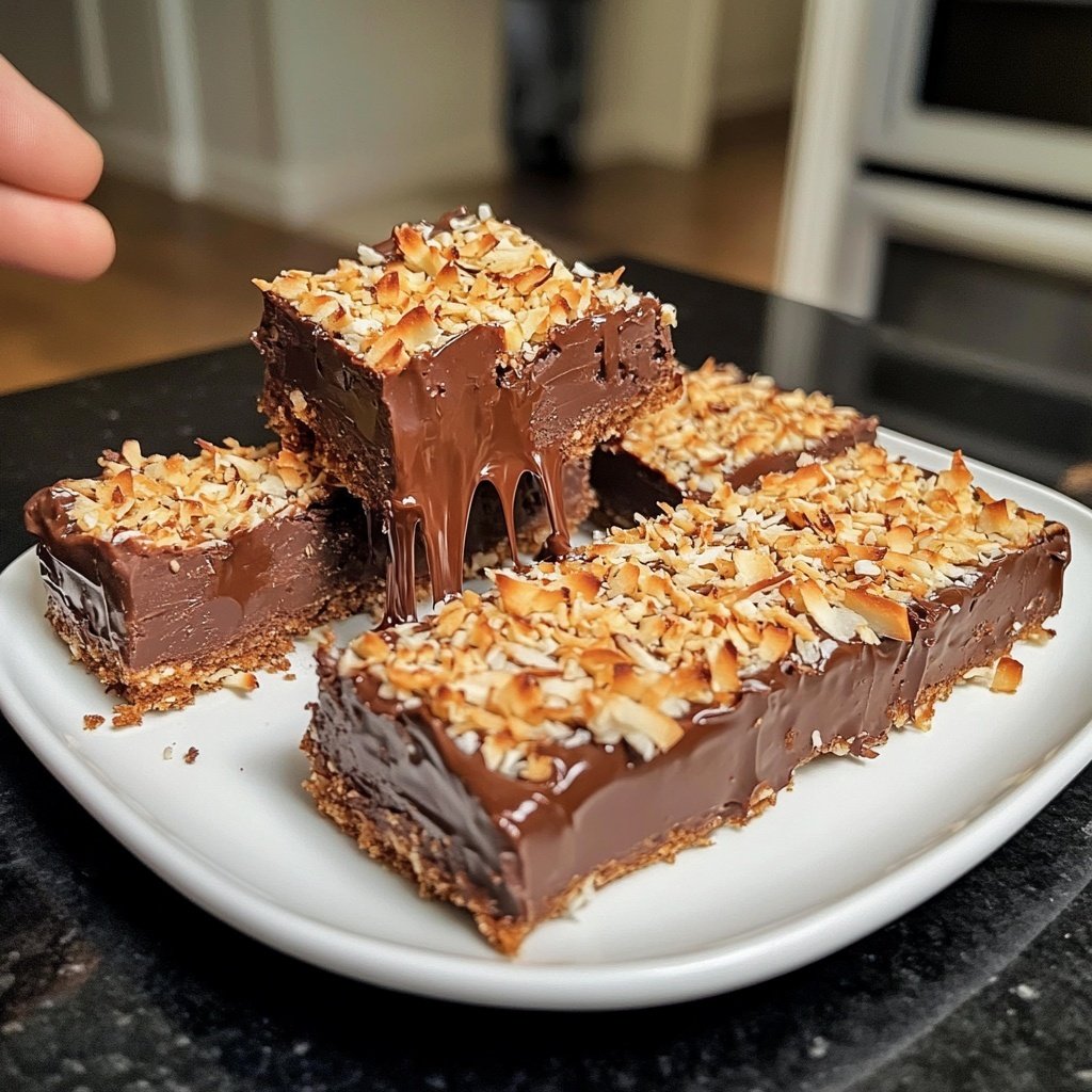 Chocolate Coconut Fudge Bars