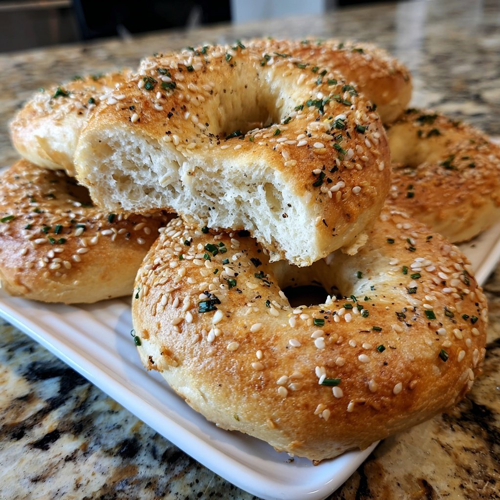 Protein Bagels Made With Cottage Cheese