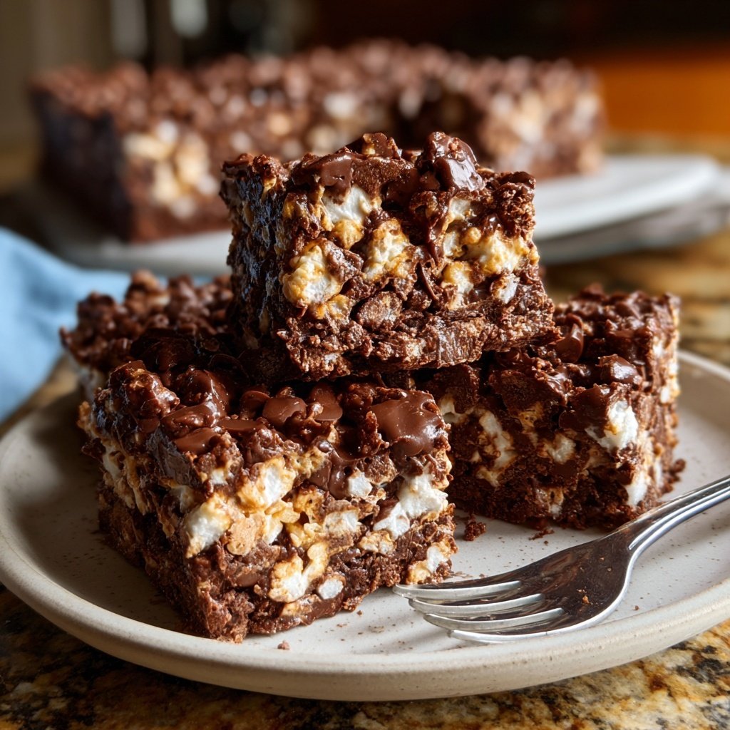 Super Bowl Desserts Chocolate Marshmallow Squares
