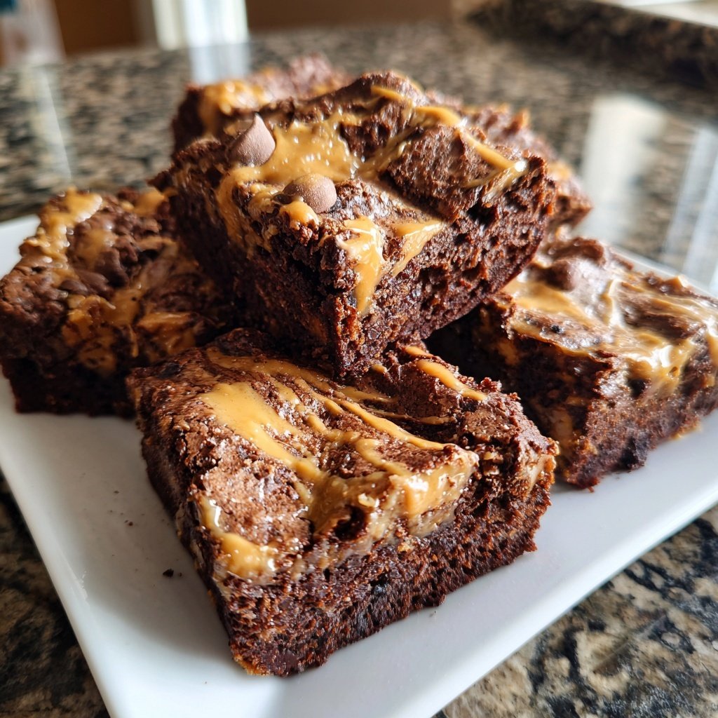 Cottage Cheese Brownies with Peanut Butter