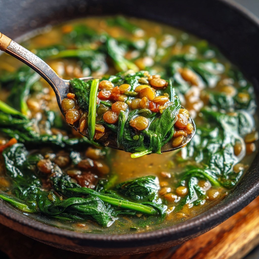 Healthy Crockpot Spinach Lentil Soup