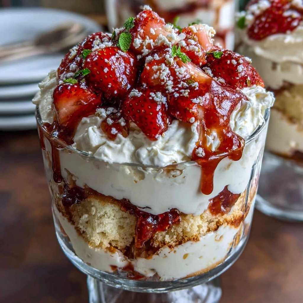 Strawberry Shortcake Cream Trifle