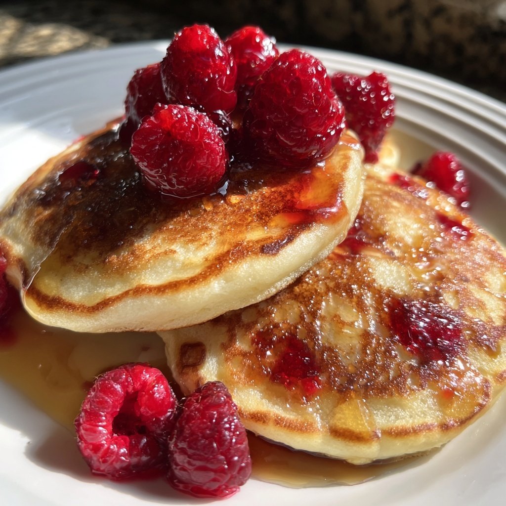 Valentines Breakfast Raspberry Pancakes