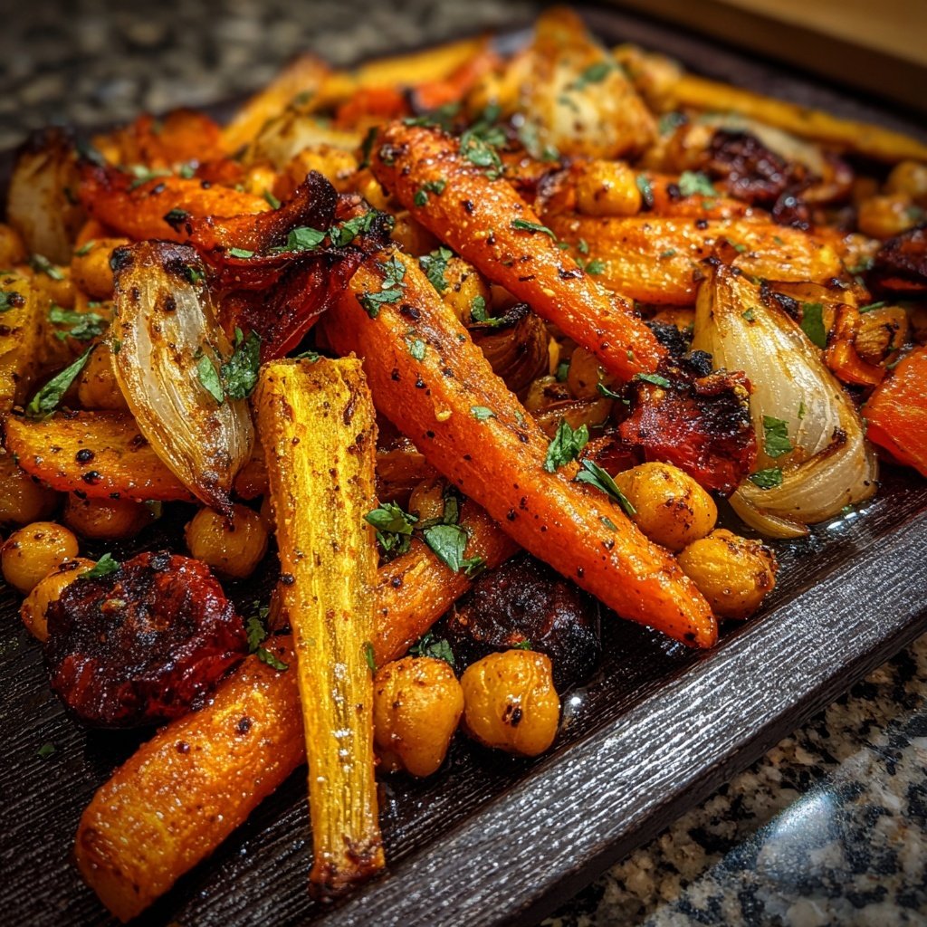 Roasted Carrot and Chickpea Tray