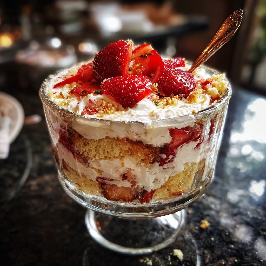 Strawberry Shortcake Cream Trifle