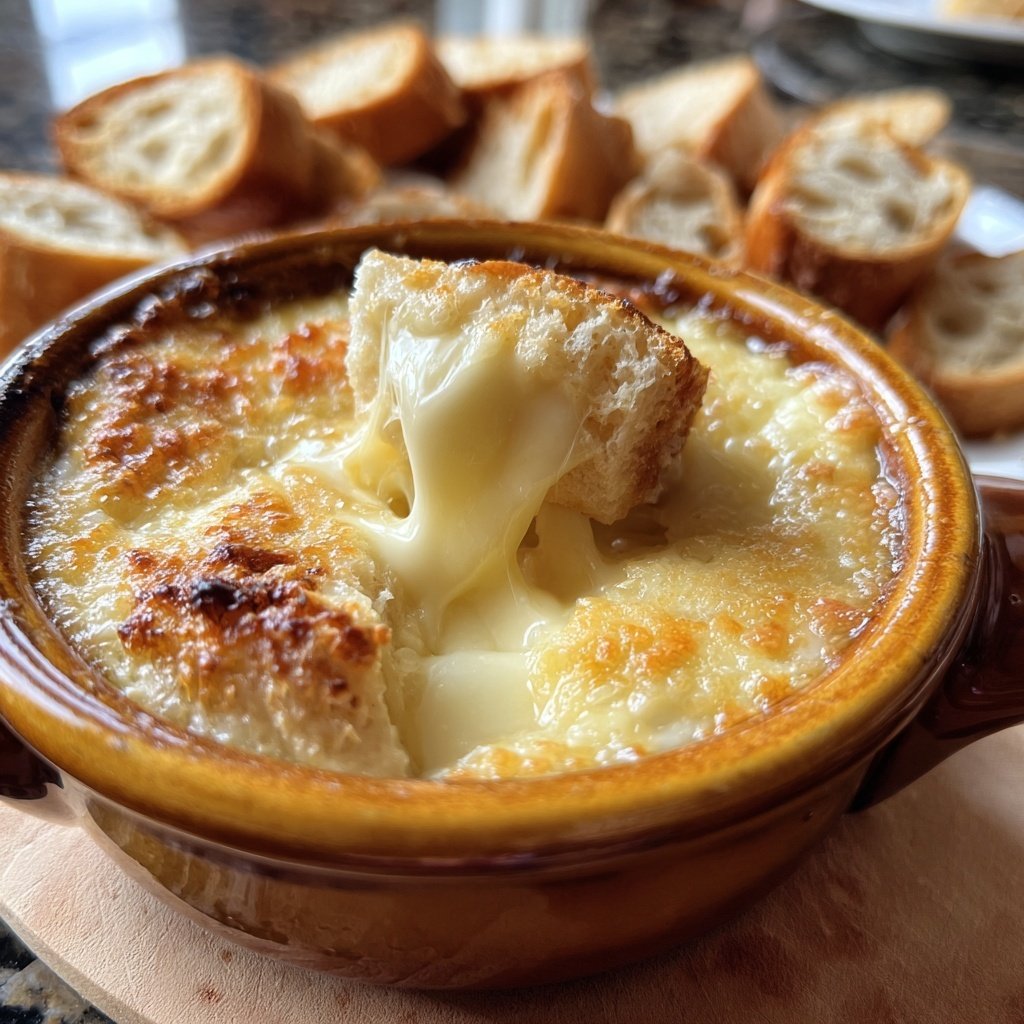 Fondue with Brie and Garlic