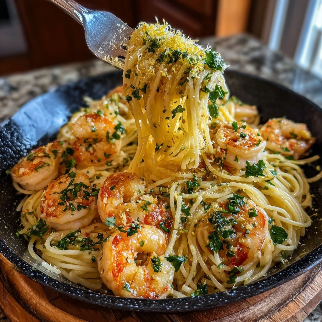 Angel Hair Pasta With Lemon Shrimp